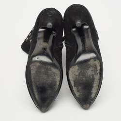 مملوكة مسبقًا Givenchy Black Suede Ankle Length Boots Size 37.5