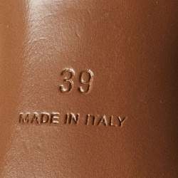 Pre Owned Givenchy Black/White Leather Crisscross Slide Sandals Size 39