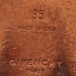 Pre Owned Givenchy Black/Cream Leather and Elastic Bedford Flat Mules Size 35