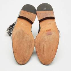 Pre Owned Givenchy Black Leather Studded Buckle Detail Ankle Boots Size 39