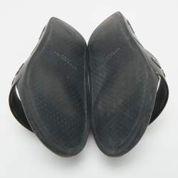 Pre Owned Givenchy Black Rubber Logo Flat Slide Sandals Size 39