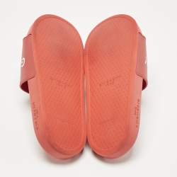 Pre Owned Givenchy Red Rubber Logo Pool Slides Size 41