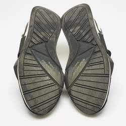 Pre Owned Givenchy Black/White Neoprene and Leather Runner Elastic Slip On Sneakers Size 39.5