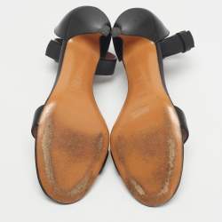 Pre Owned Givenchy Black Leather Ankle Strap Sandals Size 38.5