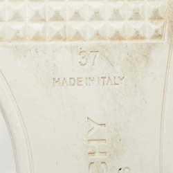 Pre Owned صندل جيفنشي لِنك سلسلة هلامي أبيض مسطح مقاس 37