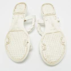 Pre Owned صندل جيفنشي لِنك سلسلة هلامي أبيض مسطح مقاس 37