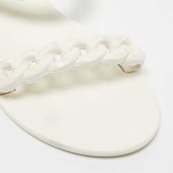 Pre Owned صندل جيفنشي لِنك سلسلة هلامي أبيض مسطح مقاس 37