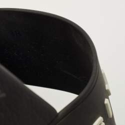 Pre Owned Givenchy Black Rubber Logo Pool Slides Size 38