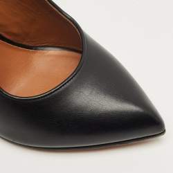 Pre Owned Givenchy Black Leather Pointed Toe Slingback Pumps Size 38