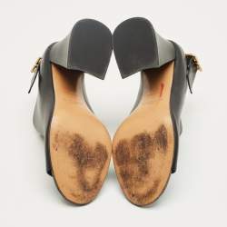 Pre Owned Givenchy Black Leather Slingback Sandals Size 38