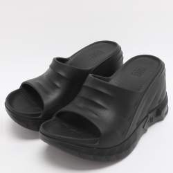 Pre Owned Givenchy Black Rubber Marshmallow Platform Mules 40