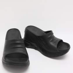 Pre Owned Givenchy Black Rubber Marshmallow Platform Mules 40