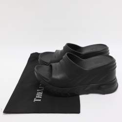 Pre Owned Givenchy Black Rubber Marshmallow Platform Mules 40