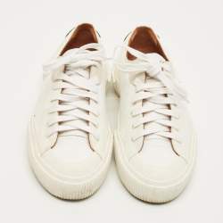 Pre Owned Givenchy  White/Black Leather and Rubber Low Top Sneakers Size 35.5