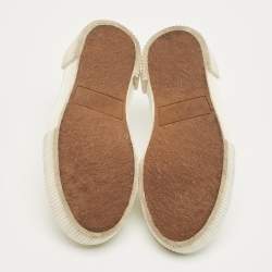 Pre Owned Givenchy  White/Black Leather and Rubber Low Top Sneakers Size 35.5