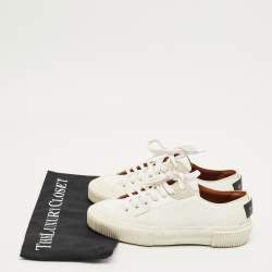 Pre Owned Givenchy  White/Black Leather and Rubber Low Top Sneakers Size 35.5