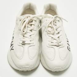 Pre Owned Givenchy GIV Runner Size 40 White Leather Lace Up Sneakers