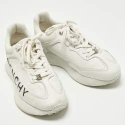 Pre Owned Givenchy GIV Runner Size 40 White Leather Lace Up Sneakers