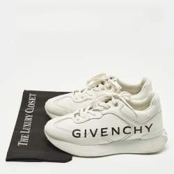 Pre Owned Givenchy GIV Runner Size 40 White Leather Lace Up Sneakers