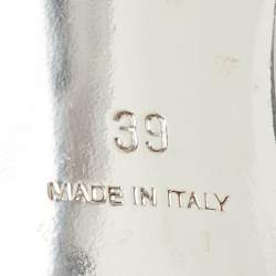 مملوكة مسبقًا Givenchy Open Toe Size 39 Black/White Lizard Embossed Leather D'orsay Sandals