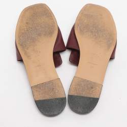 Pre Owned Givenchy 4G Size 39 Burgundy Leather Slide Sandals