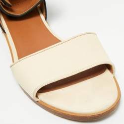 مملوكة مسبقًا Givenchy Size 38 Black/Cream Leather and Suede Shark Luck Flat Sandals