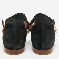 مملوكة مسبقًا Givenchy Size 38 Black/Cream Leather and Suede Shark Luck Flat Sandals