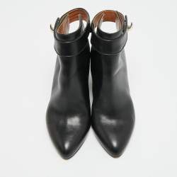 Pre Owned بوت جيفنشي جلد أسود شارك لوك كعب روكي مقاس 37