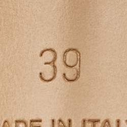 مملوكة مسبقًا صندل جلد محبوكة ومطاط مع حزام للكاحل جيفنشي 4G بني مقاس 39