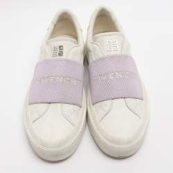 مملوكة مسبقًا Givenchy City Sport Size 38 White/Purple Leather Slip On Sneakers