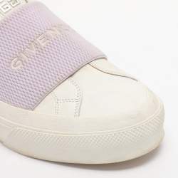 مملوكة مسبقًا Givenchy City Sport Size 38 White/Purple Leather Slip On Sneakers