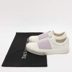 مملوكة مسبقًا Givenchy City Sport Size 38 White/Purple Leather Slip On Sneakers