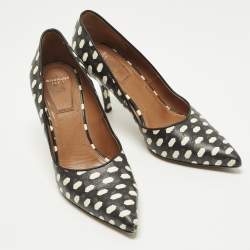 Pre Owned Givenchy Polka Dot Size 36.5 Black/Cream Leather Pumps