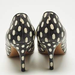 Pre Owned Givenchy Polka Dot Size 36.5 Black/Cream Leather Pumps
