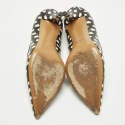 Pre Owned Givenchy Polka Dot Size 36.5 Black/Cream Leather Pumps