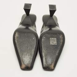 Pre Owned صندل سلايد جيفنشي مقدمة مربعة جلد أصفر مقاس 37.5