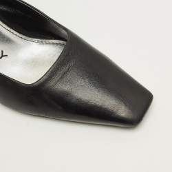 Pre Owned صندل سلايد جيفنشي مقدمة مربعة جلد أصفر مقاس 37.5