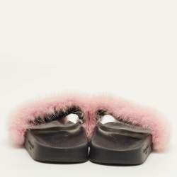 مملوكة مسبقًا Givenchy Size 40 Light Pink Mink Fur Flat Slide Sandals
