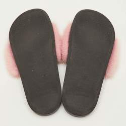 مملوكة مسبقًا Givenchy Size 40 Light Pink Mink Fur Flat Slide Sandals