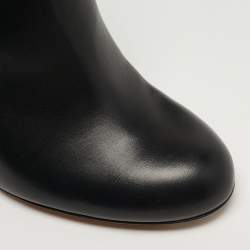 Pre Owned Givenchy Size 40 Black Studded Leather Round Toe Ankle Boots 