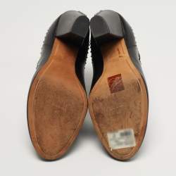 Pre Owned Givenchy Size 40 Black Studded Leather Round Toe Ankle Boots 