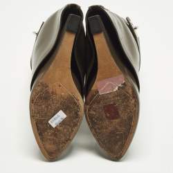 مملوكة مسبقًا بوت بطول الكاحل جيفنشي جلد أخضر قفل قرش مقاس 37.5