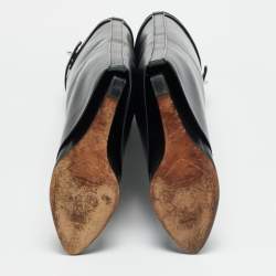 Pre Owned Givenchy Shark Lock Size 39 Black Leather Knee Length Boots