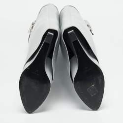 Pre Owned حذاء بوت جيفنشي جلد رمادي قفل قرش طول الركبة مقاس 39