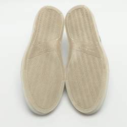 Pre Owned Givenchy Size 37.5 Black Leather and Python Embossed Leather Slip On Sneakers