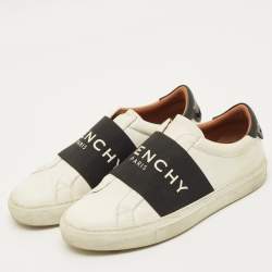 Pre Owned Givenchy Urban Street Size 37 White/Black Leather Slip On Sneakers