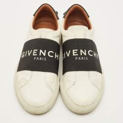 Pre Owned Givenchy Urban Street Size 37 White/Black Leather Slip On Sneakers