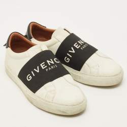 Pre Owned Givenchy Urban Street Size 37 White/Black Leather Slip On Sneakers