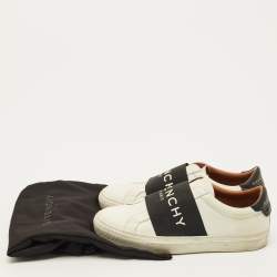 Pre Owned Givenchy Urban Street Size 37 White/Black Leather Slip On Sneakers