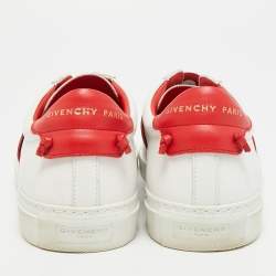 Pre Owned Givenchy Urban Street Size 38 White/Red Leather Low Top Sneakers